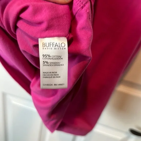 🦋🦋BUFFALO DAVID BITTON FAUX TWO PIECES PINK COTTON DRESS🦋🦋 - Picture 13 of 14